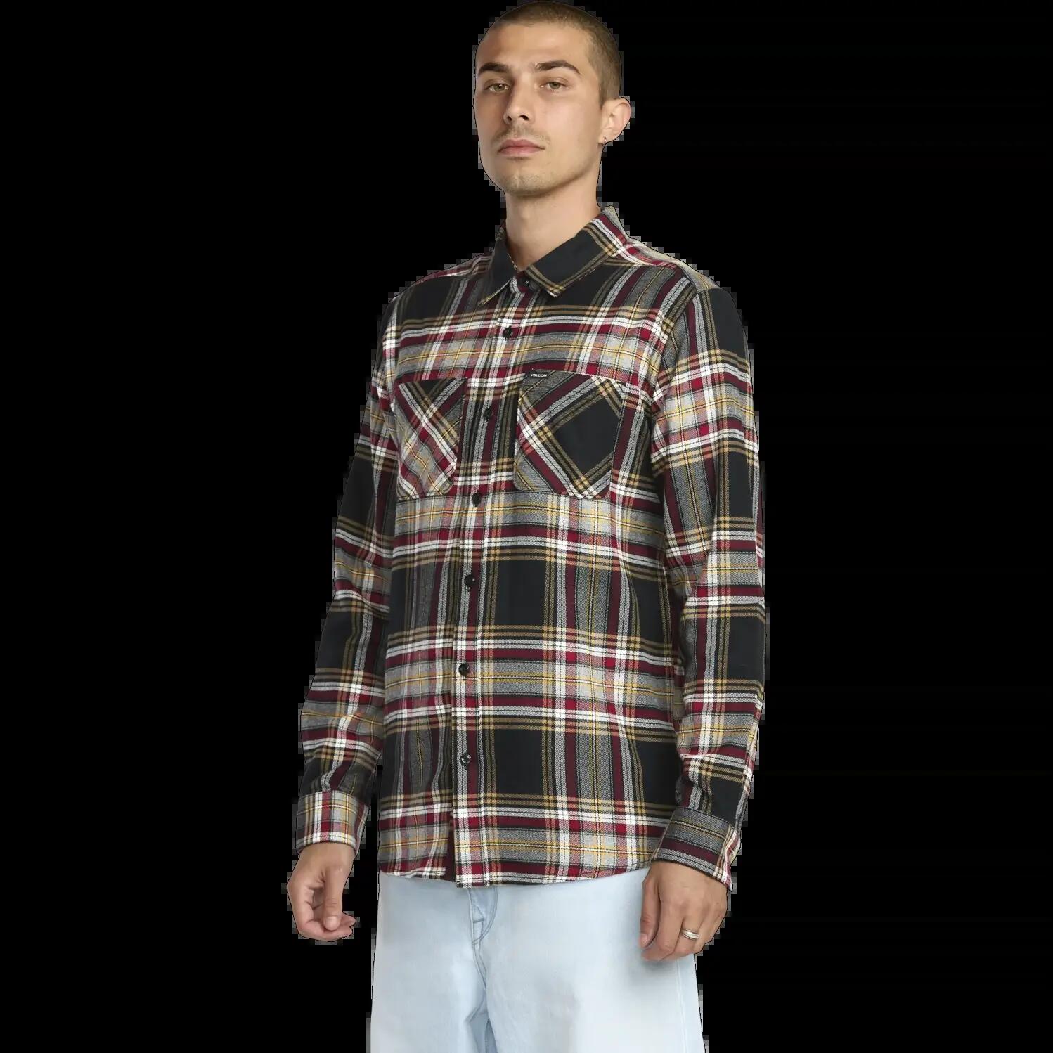 Camisa Volcom Netastone Flannel Shirt Antique Black 3/7