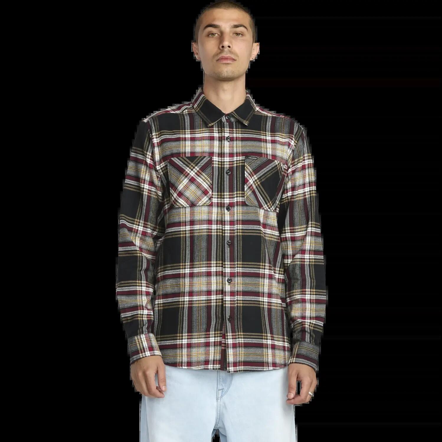 Camisa Volcom Netastone Flannel Shirt Antique Black 2/7
