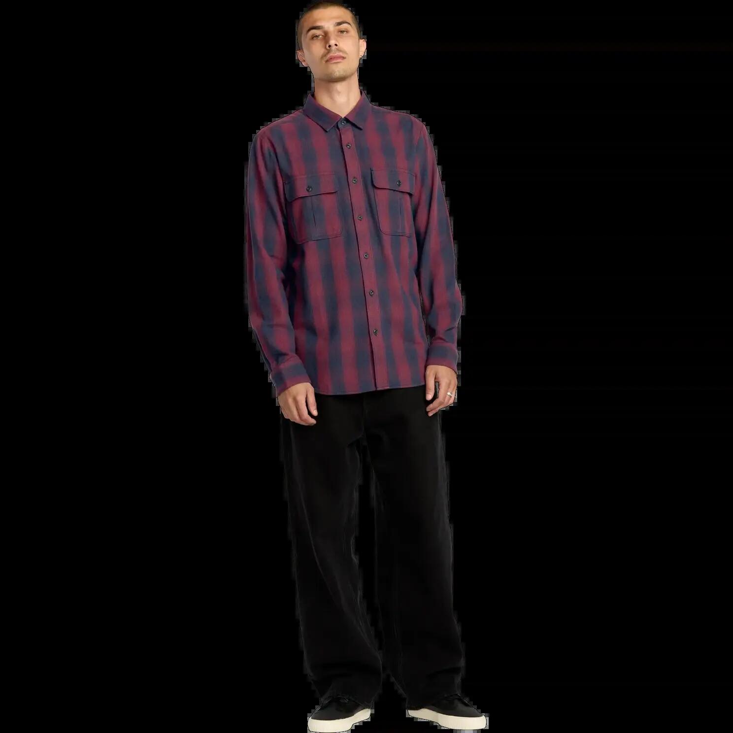 Camisa Volcom Shadowstone Flannel Marinho 5/7