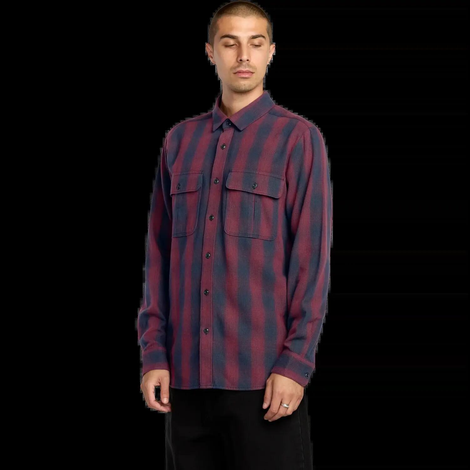 Camisa Volcom Shadowstone Flannel Marinho 3/7