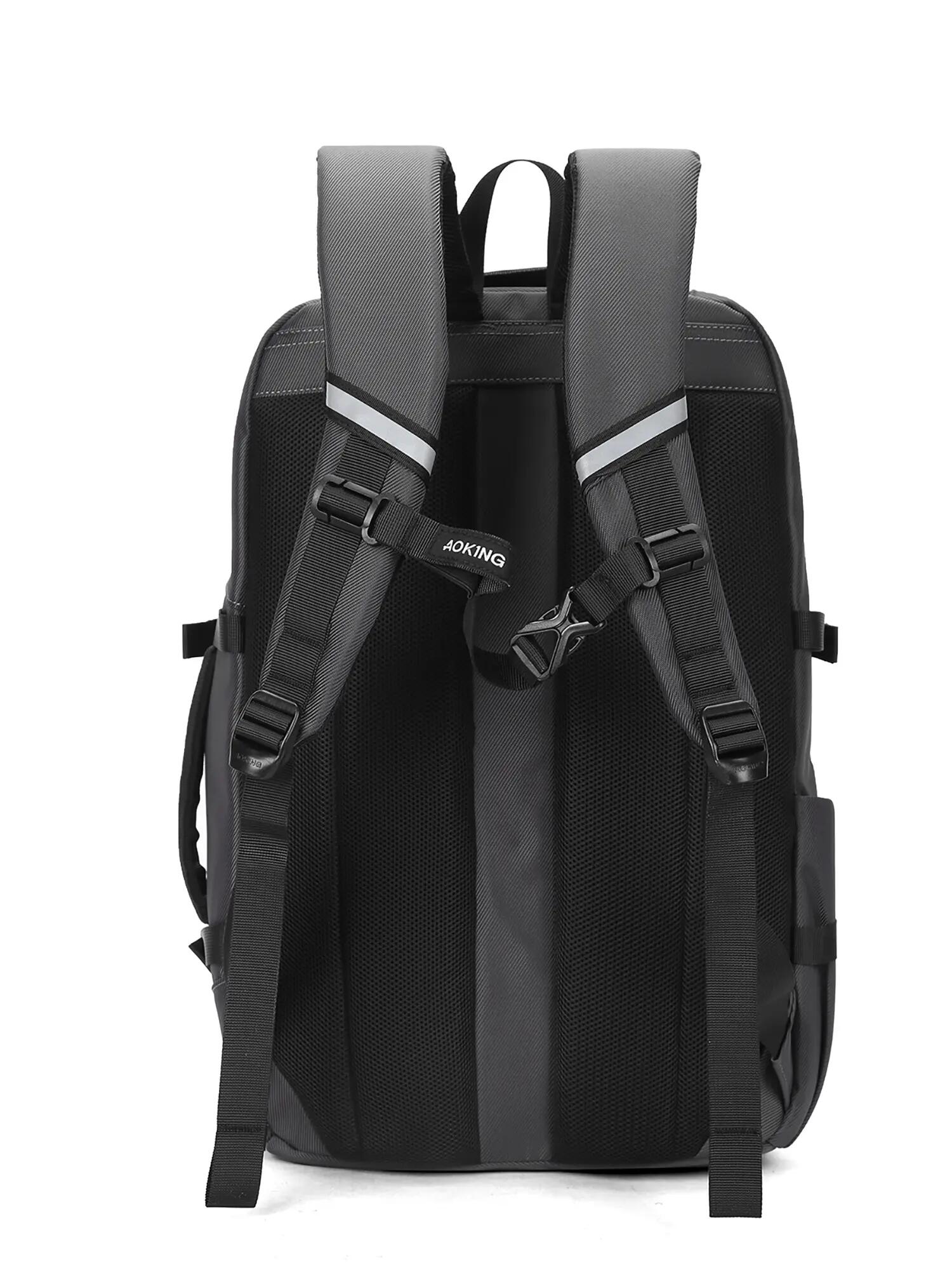 Sac à Dos Aoking Gris Noir Polyester Fermeture Éclair Poches Multifonctionnelles 4/6