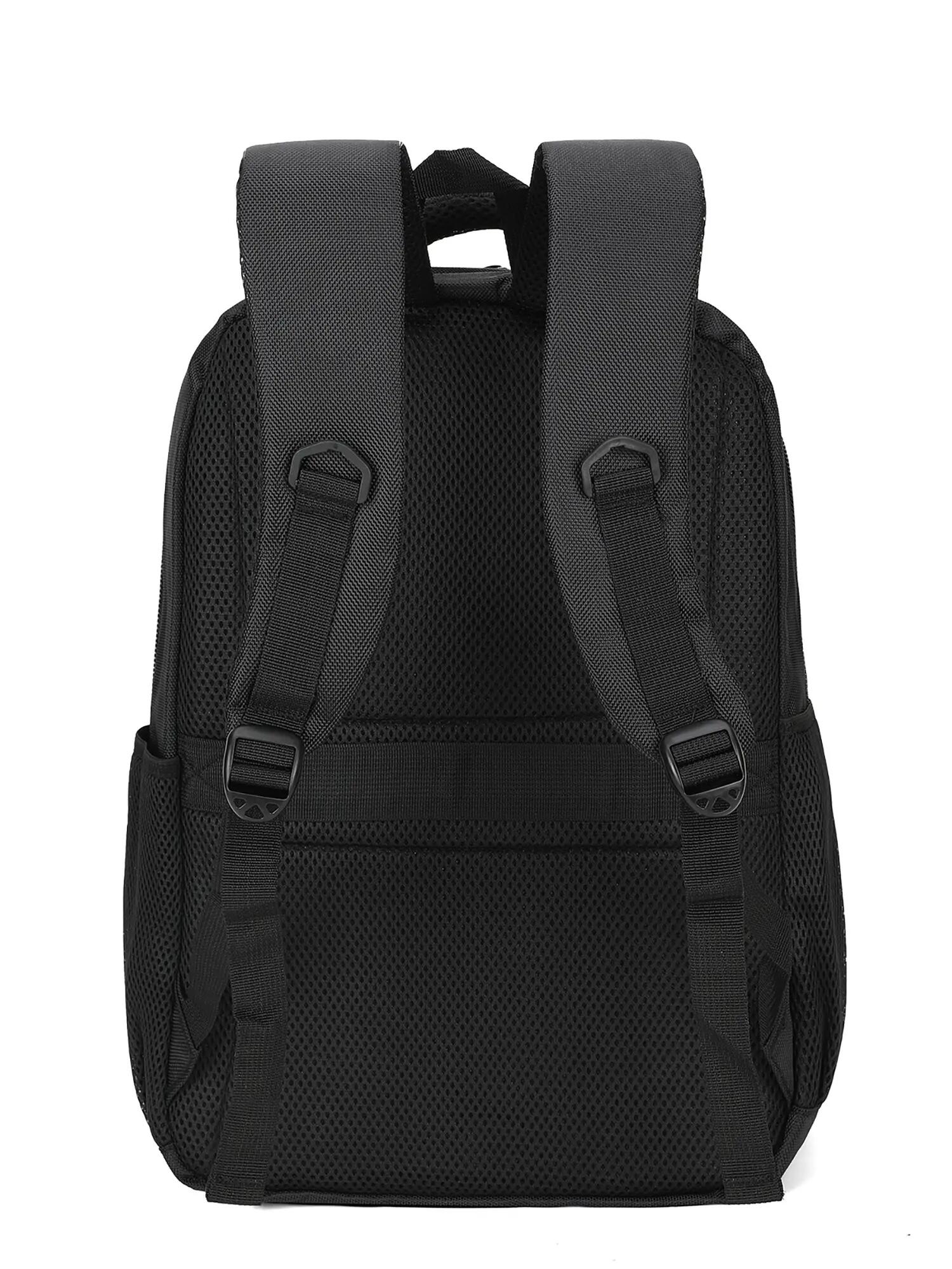 Sac à Dos Aoking Noir Unisexe avec Fermeture Éclair - 33x45x15 cm Multipoches 4/6