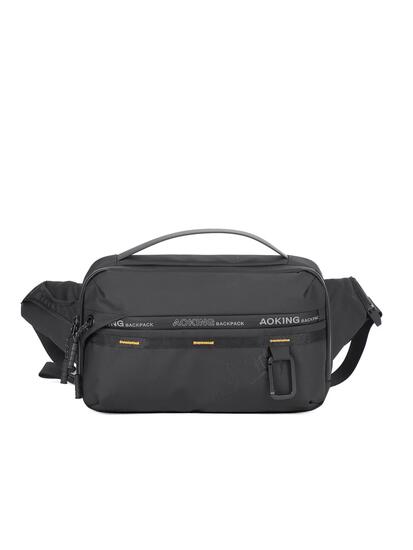Sac Banane Aoking Noir avec Fermeture Éclair - Bandoulière Réglable Unisexe