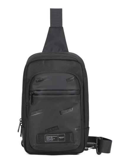 Sac Banane Aoking Noir Homme - Bandoulière Réglable Fermeture Zip Poches