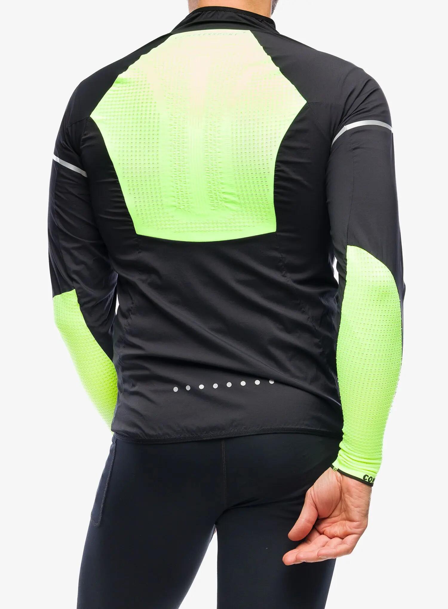 Compressport Heren winddicht flash windjack met hoge zichtbaarheid 2/7