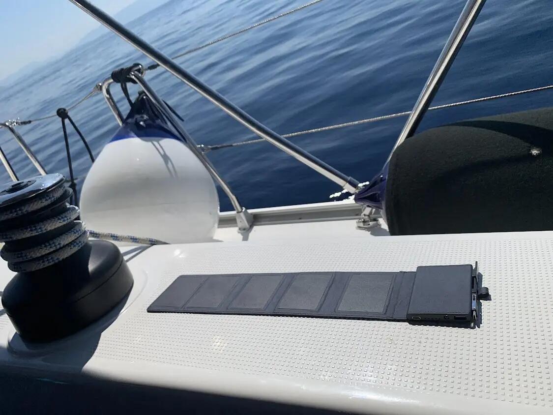 Chargeur solaire portable 4000 mAh avec batterie intégrée Photon Bleu 4/12