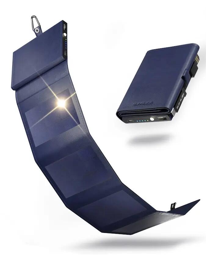 Chargeur solaire portable 4000 mAh avec batterie intégrée Photon Bleu 2/12