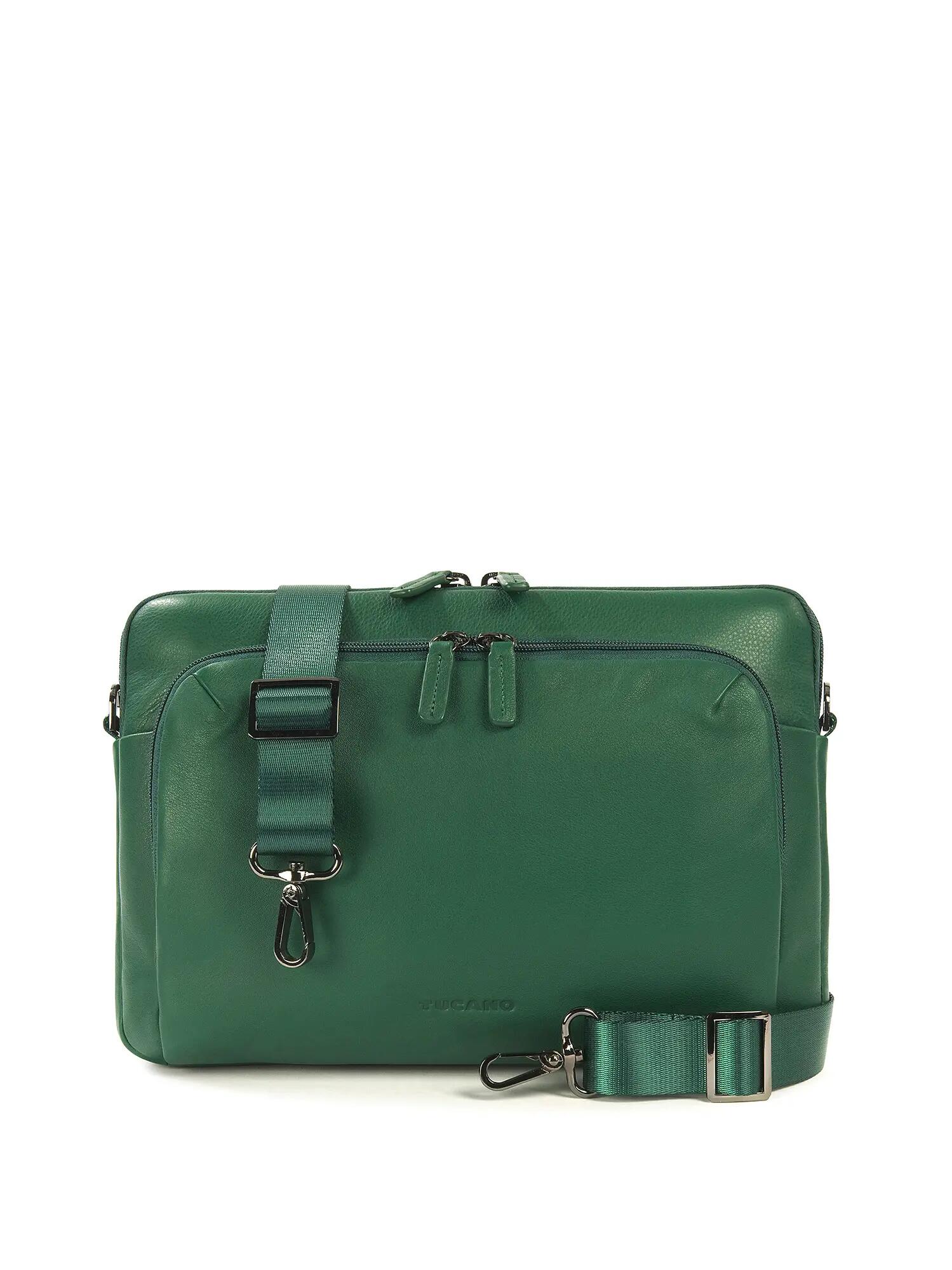 Unisex schoudertas echt leer met rits - Grijs 6/7