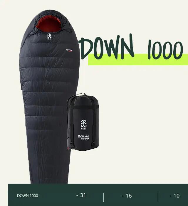 Sac de Couchage Duvets DOWN 1000 Noir 5/8