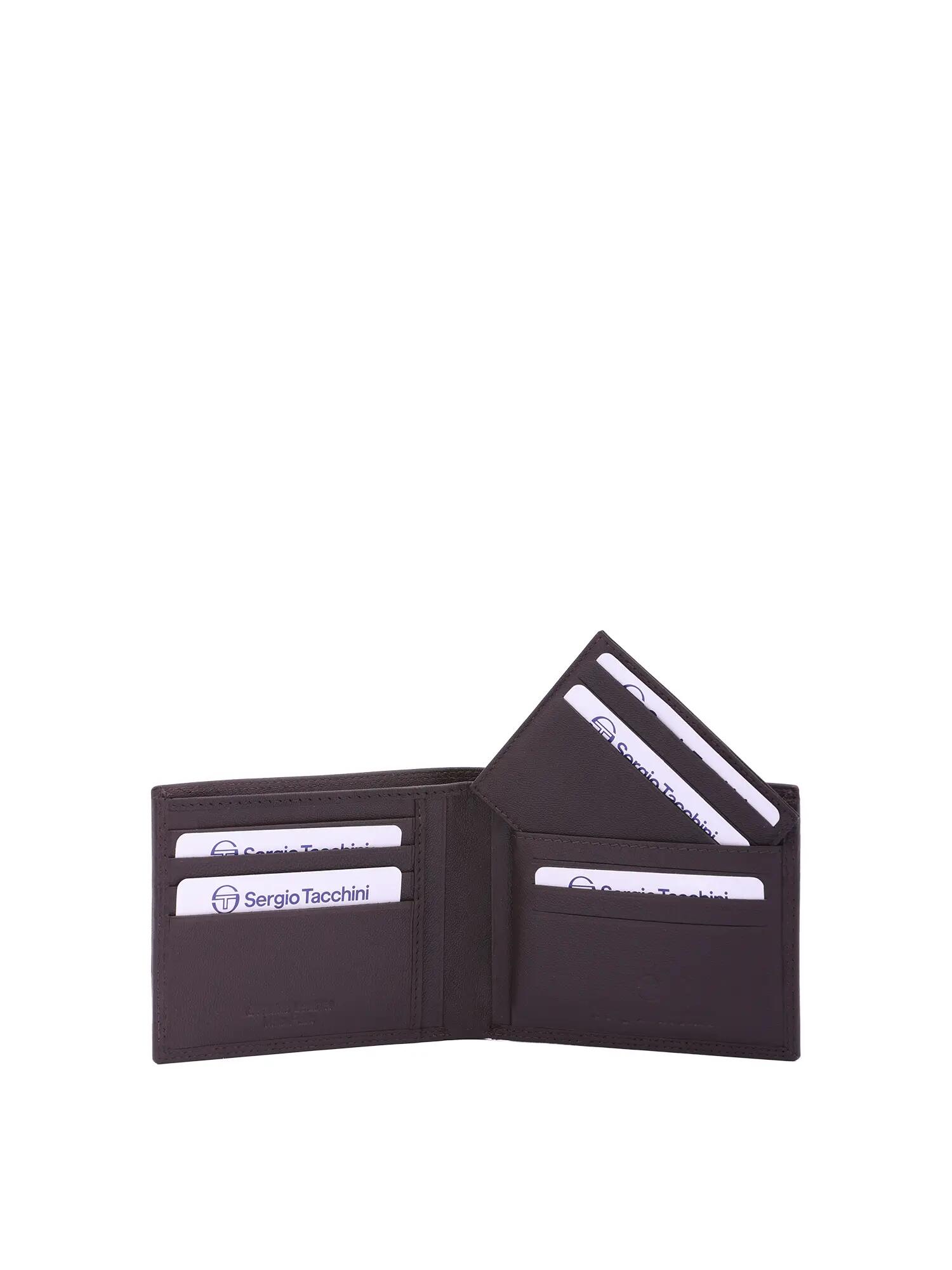 Portefeuille homme Sergio Tacchini cuir véritable noir bleu 5/6