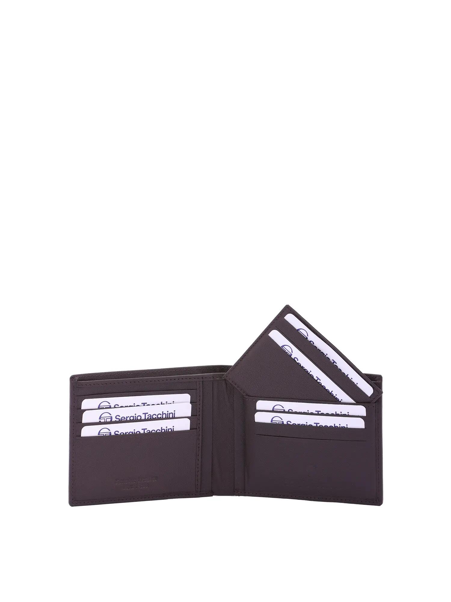 Portefeuille homme Sergio Tacchini cuir véritable noir bleu 5/6