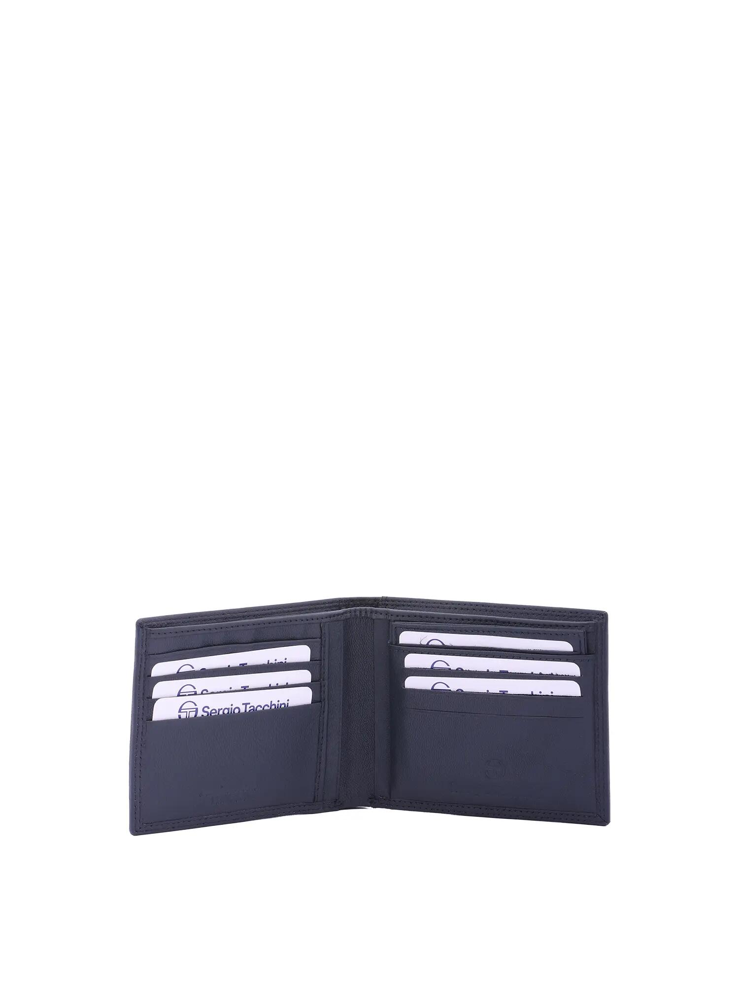 Portefeuille homme Sergio Tacchini cuir véritable noir bleu 4/6