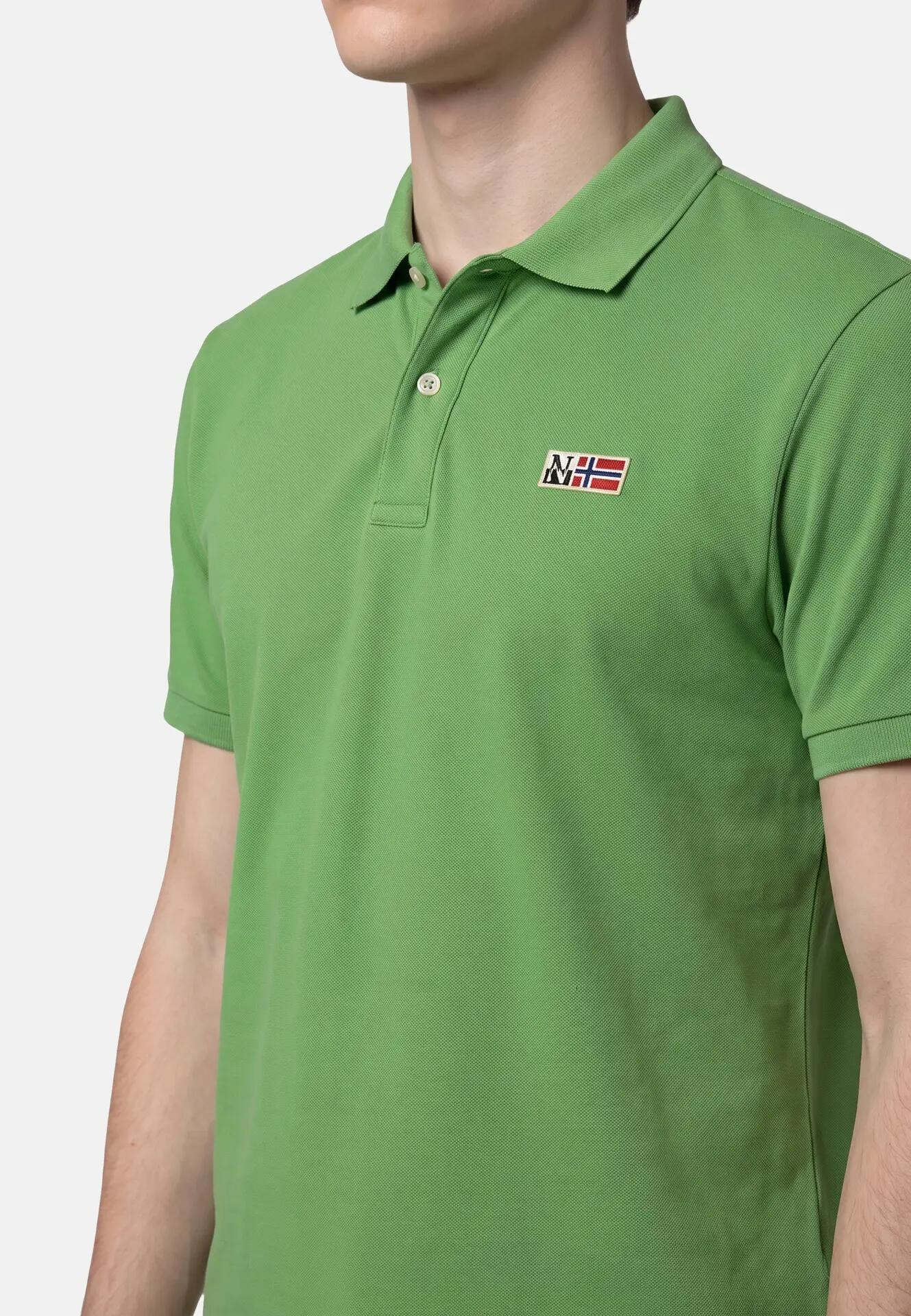Napapijri heren polo groen 100% katoen met knopen 5/6