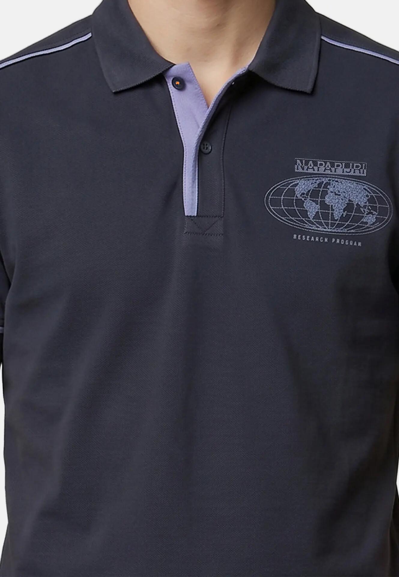Napapijri Heren Polo Donkerblauw 100% Katoen - Geribbelde Kraag met Knopen 5/6