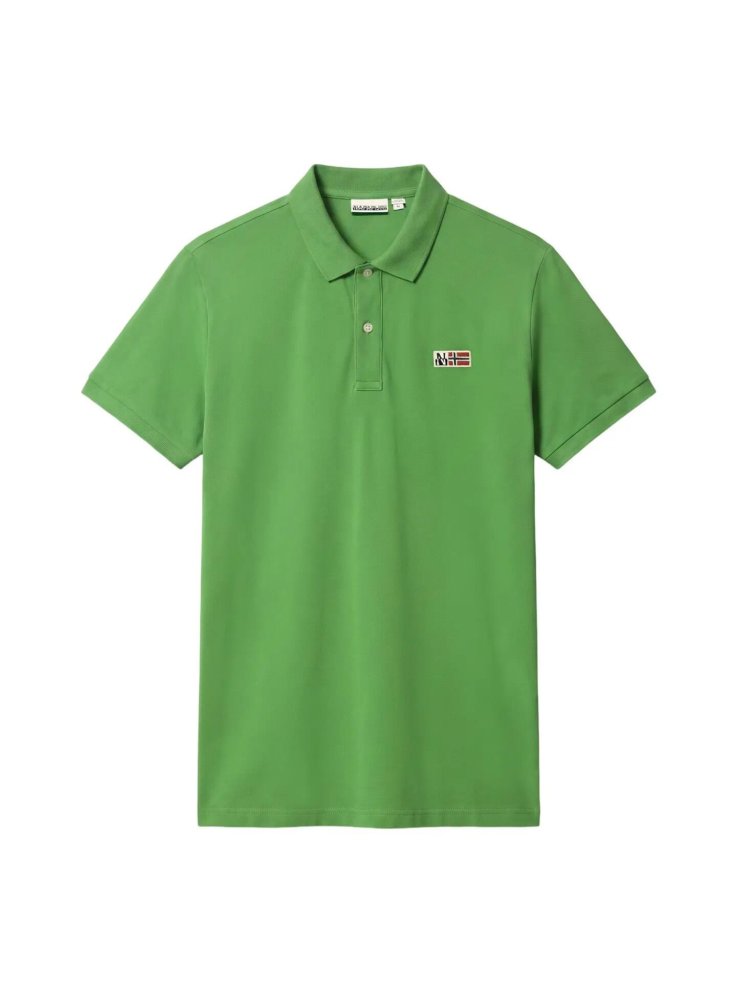 Napapijri heren polo groen 100% katoen met knopen 6/6