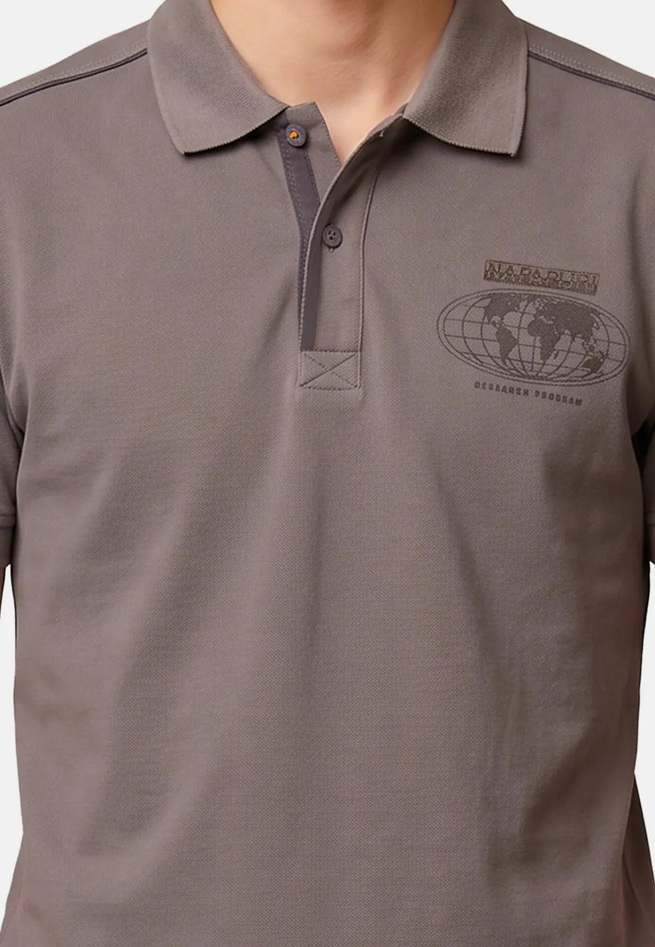 Polo hombre Napapijri algodón 100% gris topo casual 5/6