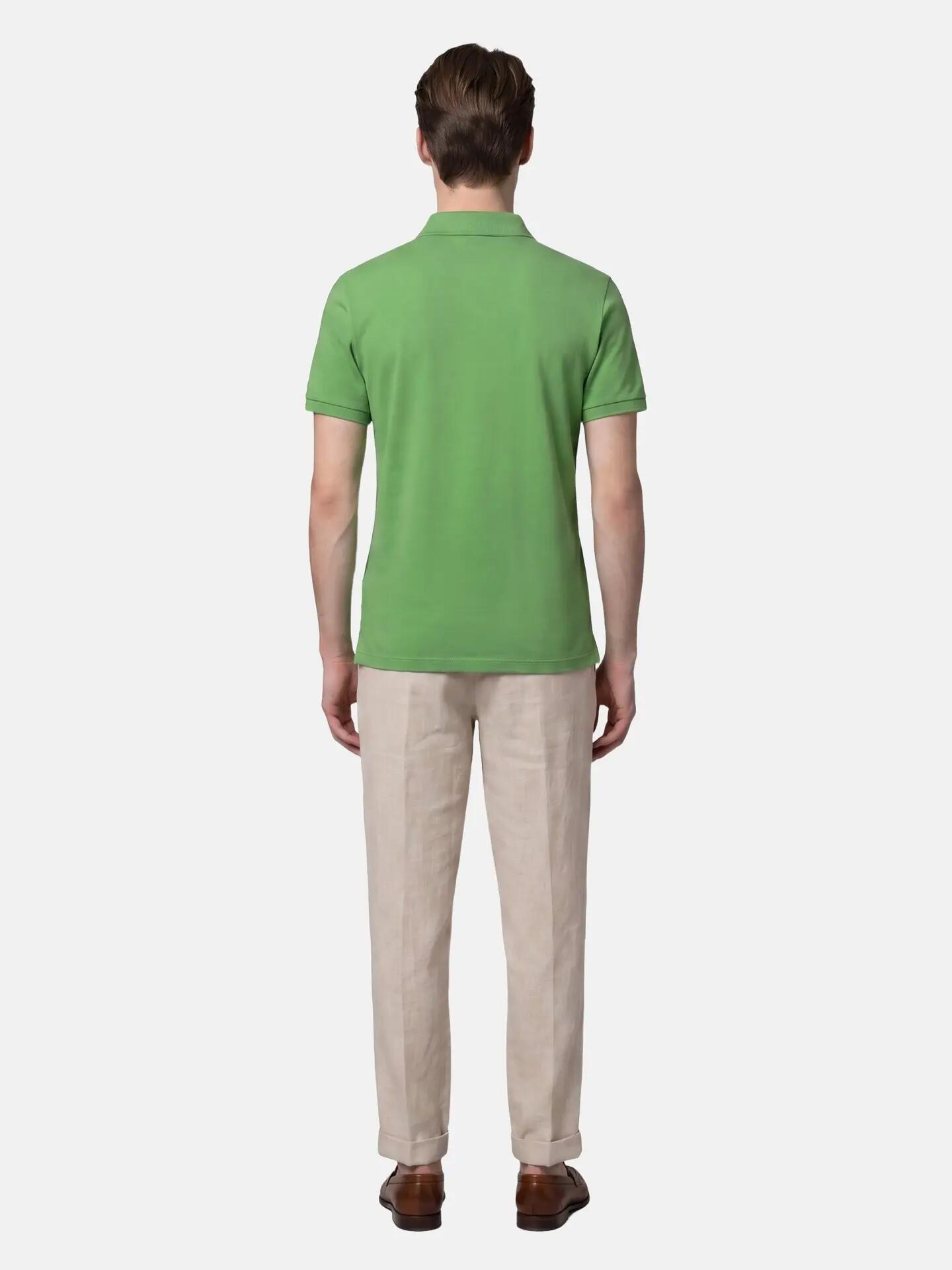 Napapijri heren polo groen 100% katoen met knopen 4/6