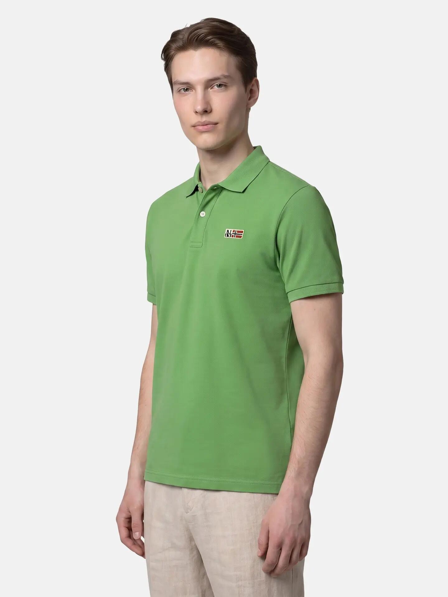 Polo hombre verde Napapijri 100% algodón con botones 3/6