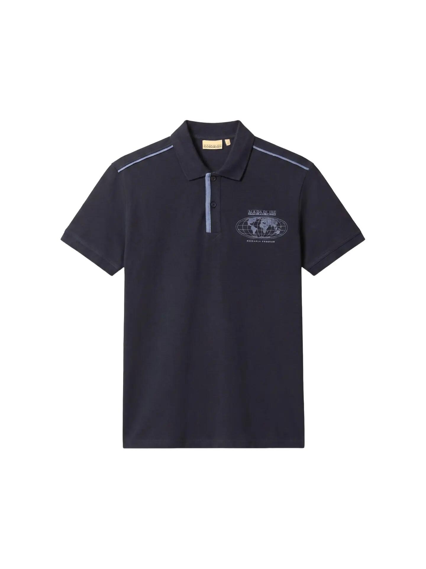 Polo uomo Napapijri blu in cotone 100% - Colletto a costine e bottoni 6/6