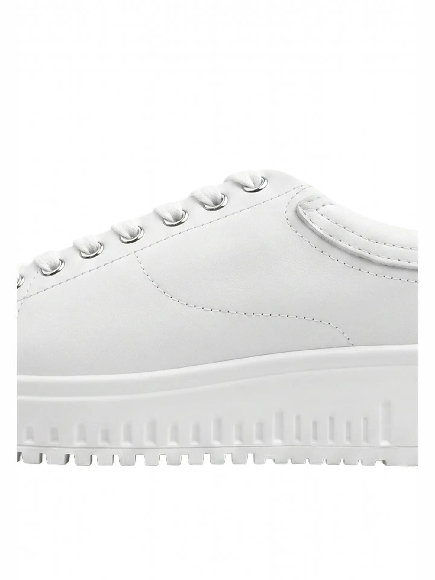 Emporio Armani Dames Platformsneakers Wit Leer - Veters 3/5