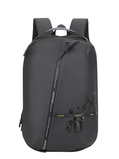 Aoking Rucksack Schwarz Polyester - Reißverschluss Verstellbarer Schultergurt