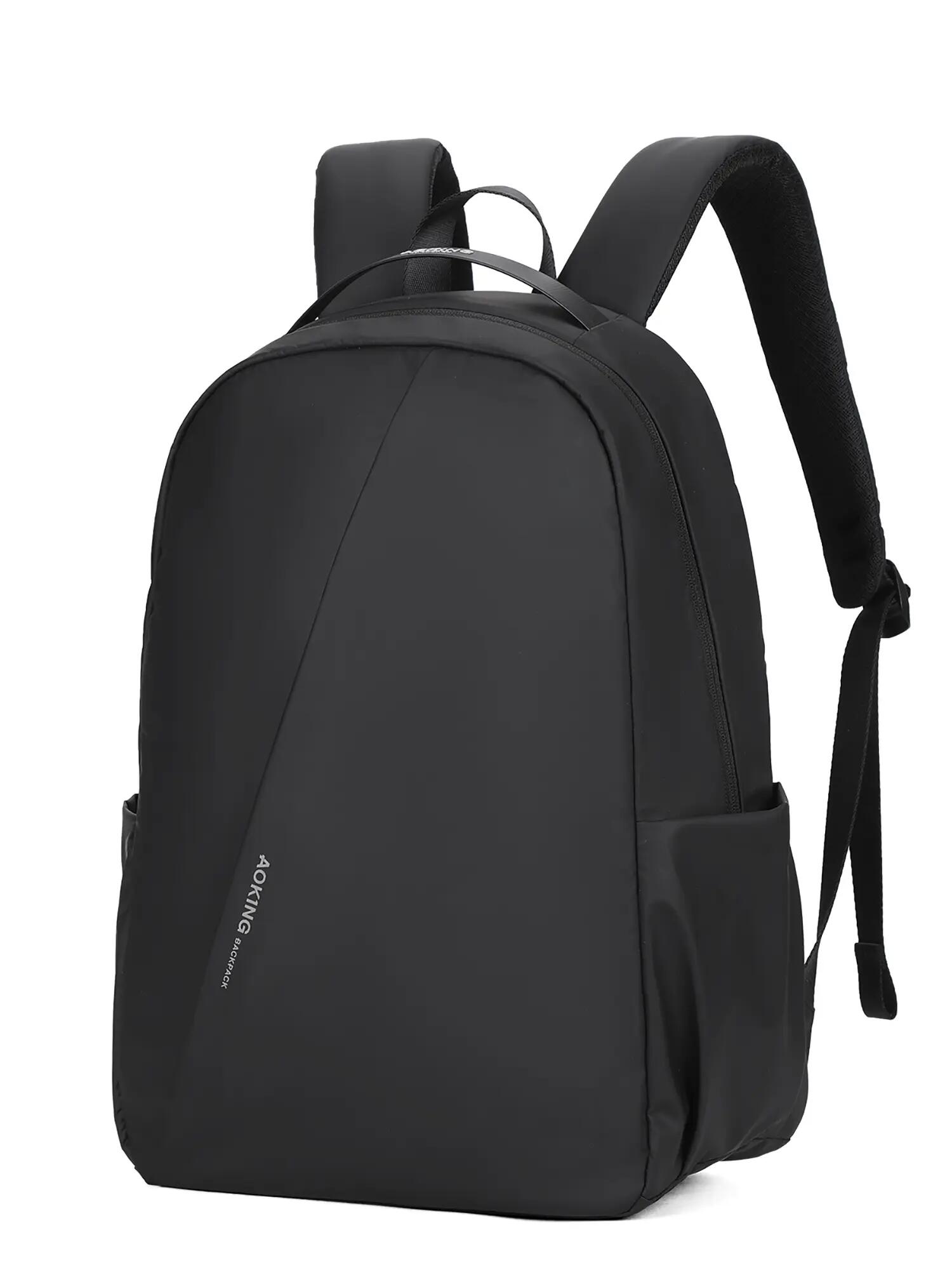 Zaino Aoking Nero Poliestere - Chiusura Zip Tasche Multifunzionali 4/6