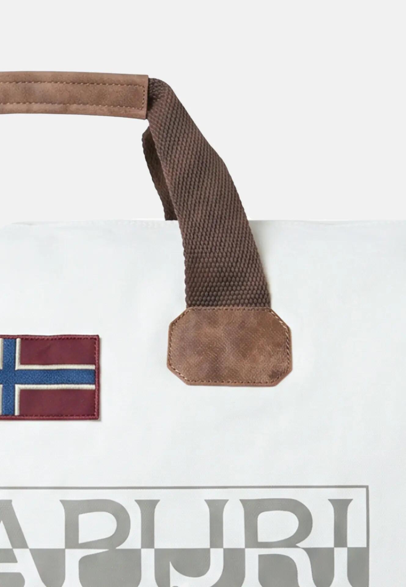 Napapijri Geographic Reistas beige 100% katoen met rits en versterkte handvaten 3/5