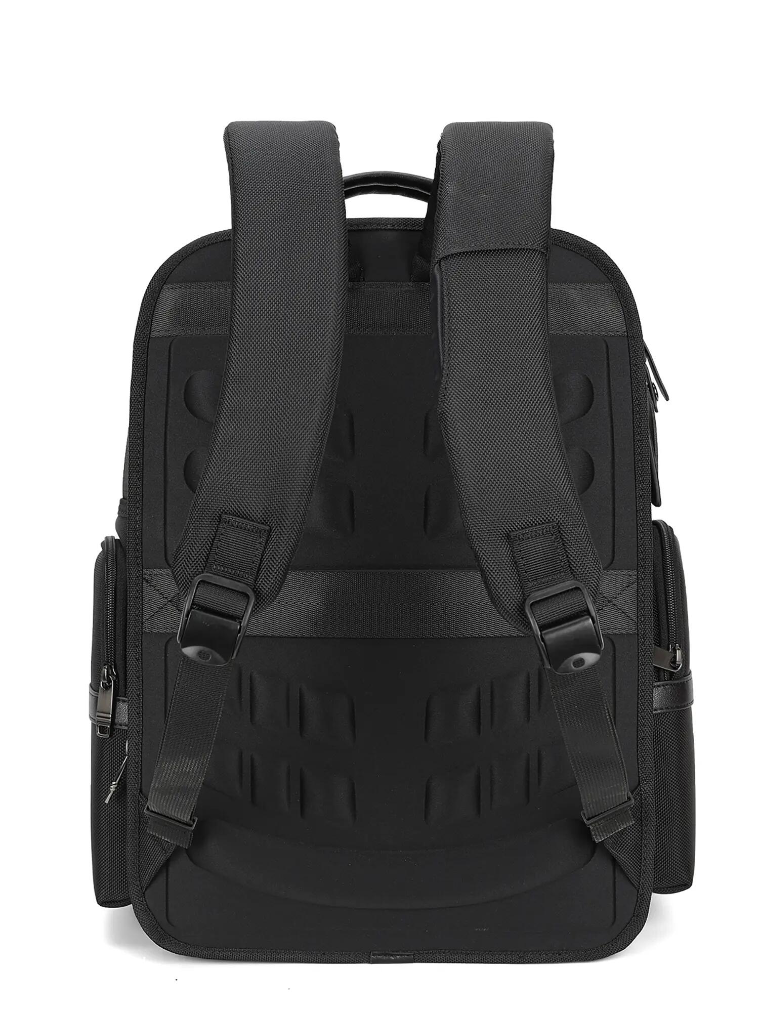 Batoh Aoking Černý Unisex - Polyester se Zipem a Multifunkčními Kapsami 4/6