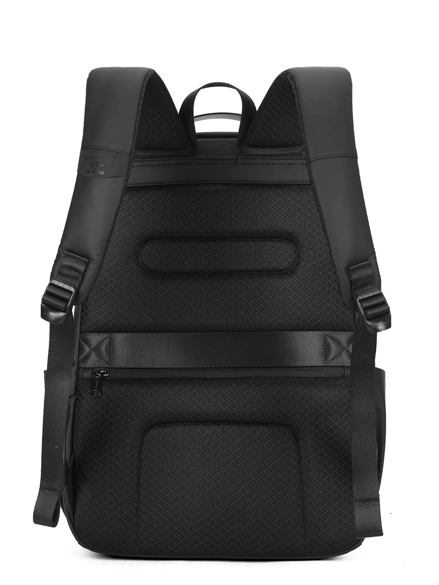 Zaino Aoking Nero Poliestere - Chiusura Zip Tasche Multifunzionali 2/6