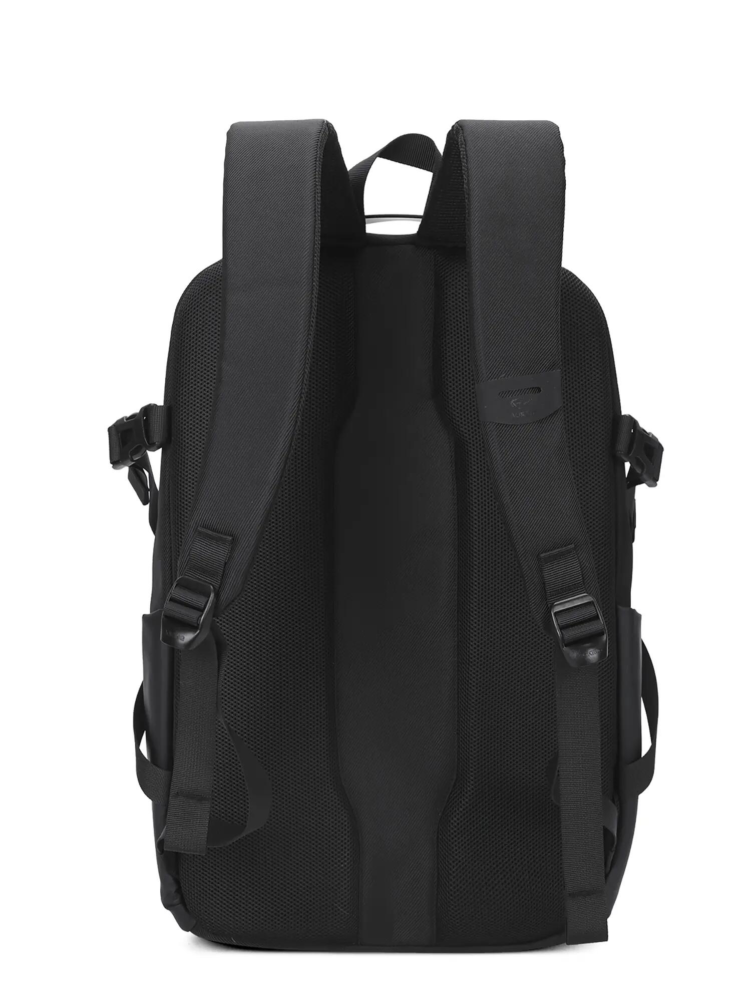 Aoking Černý Batoh Unisex se Zipem a Multifunkčními Kapsami 4/6