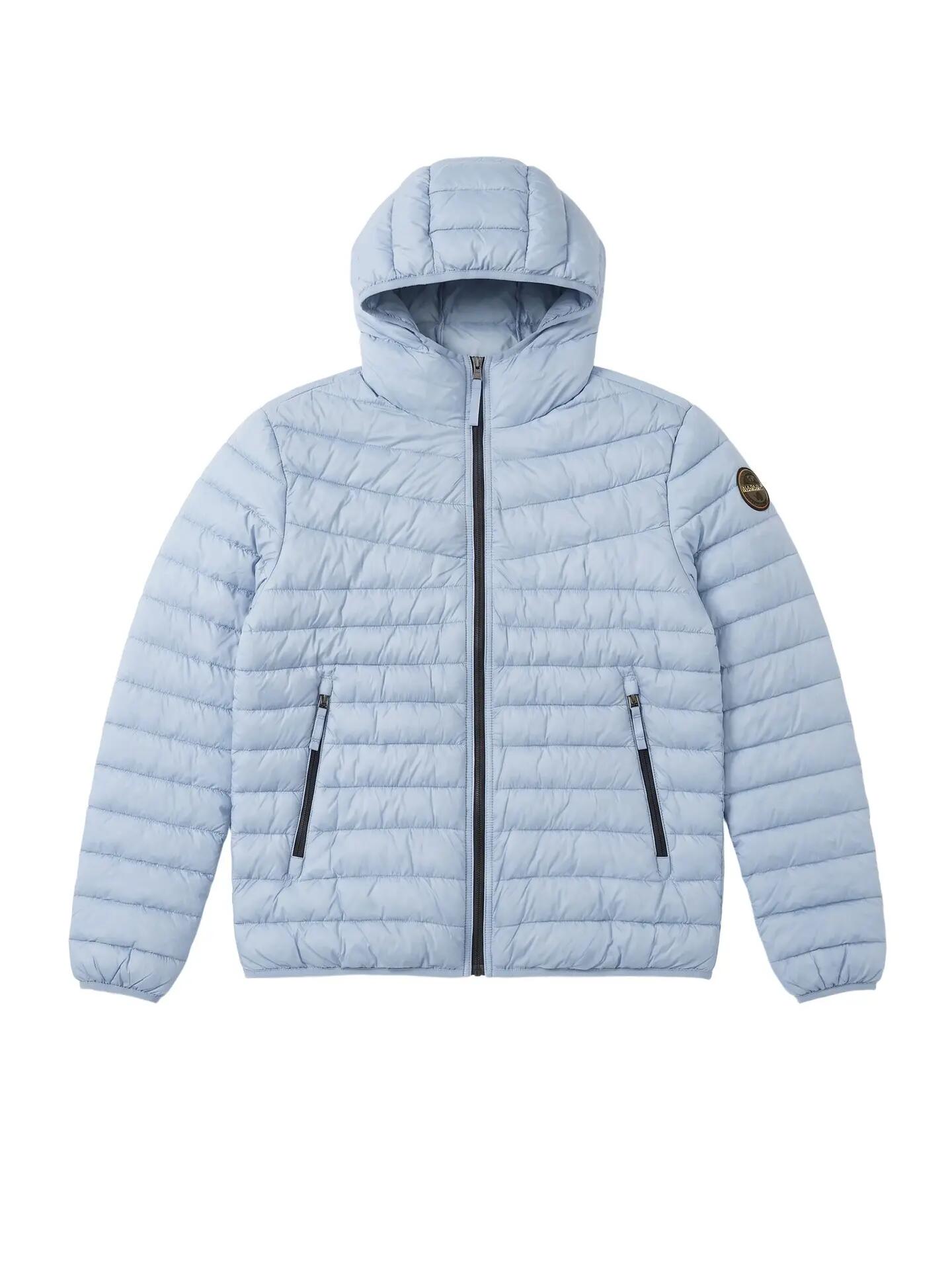 Chaqueta Napapijri hombre azul acolchada con cremallera y capucha 6/6