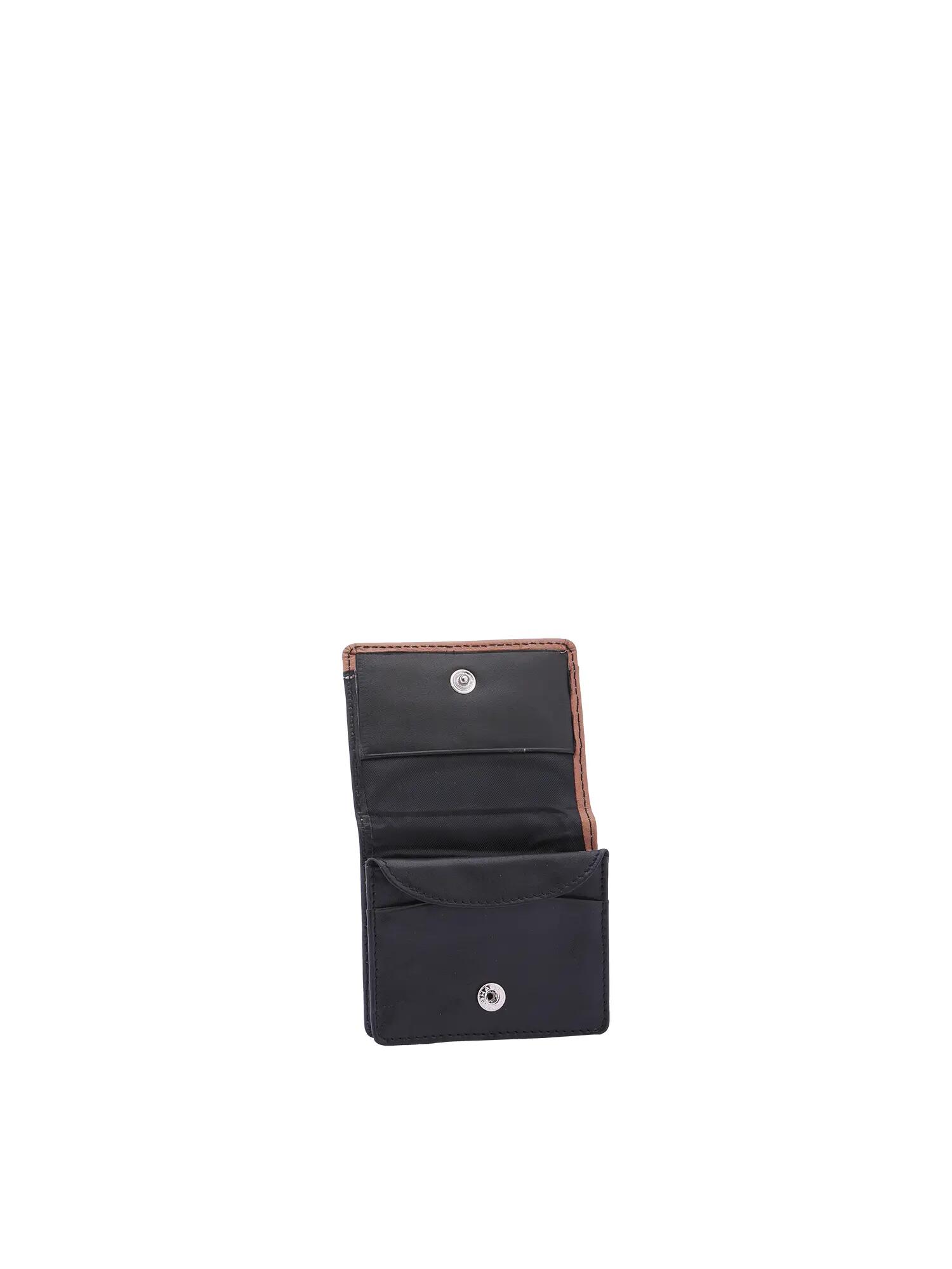 Sergio Tacchini Heren Portemonnee Echt Leer Zwart Cognac 5/6