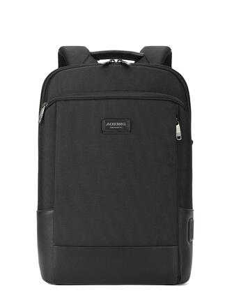 Schwarzer Rucksack Aoking Polyester mit Reißverschluss - Casual 30x42x10 cm
