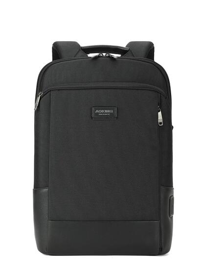 Schwarzer Rucksack Aoking Polyester mit Reißverschluss - Casual 30x42x10 cm