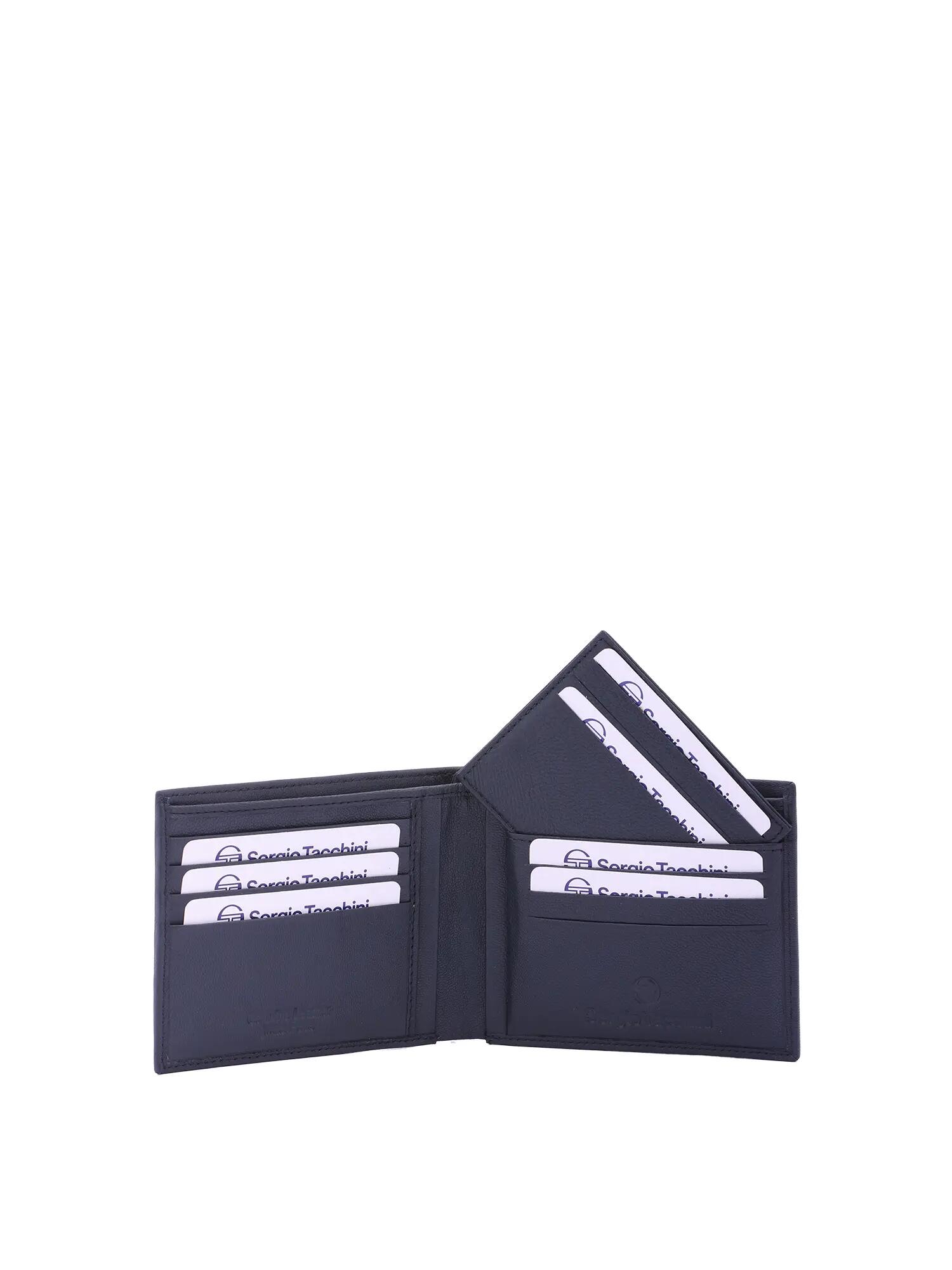 Portefeuille homme Sergio Tacchini cuir véritable bleu noir marron 5/6