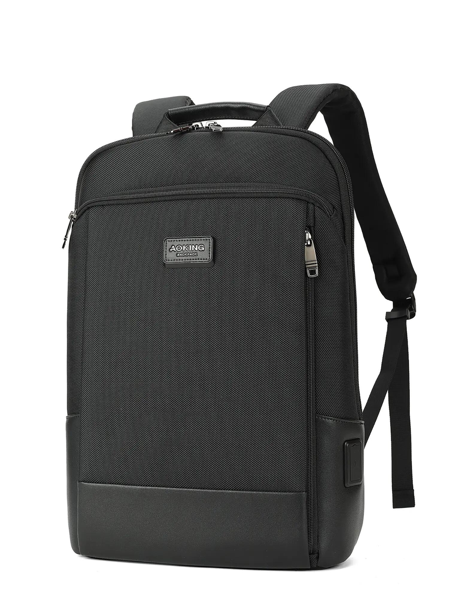 Černý batoh Aoking z polyesteru se zipem - Casual 30x42x10 cm 2/6