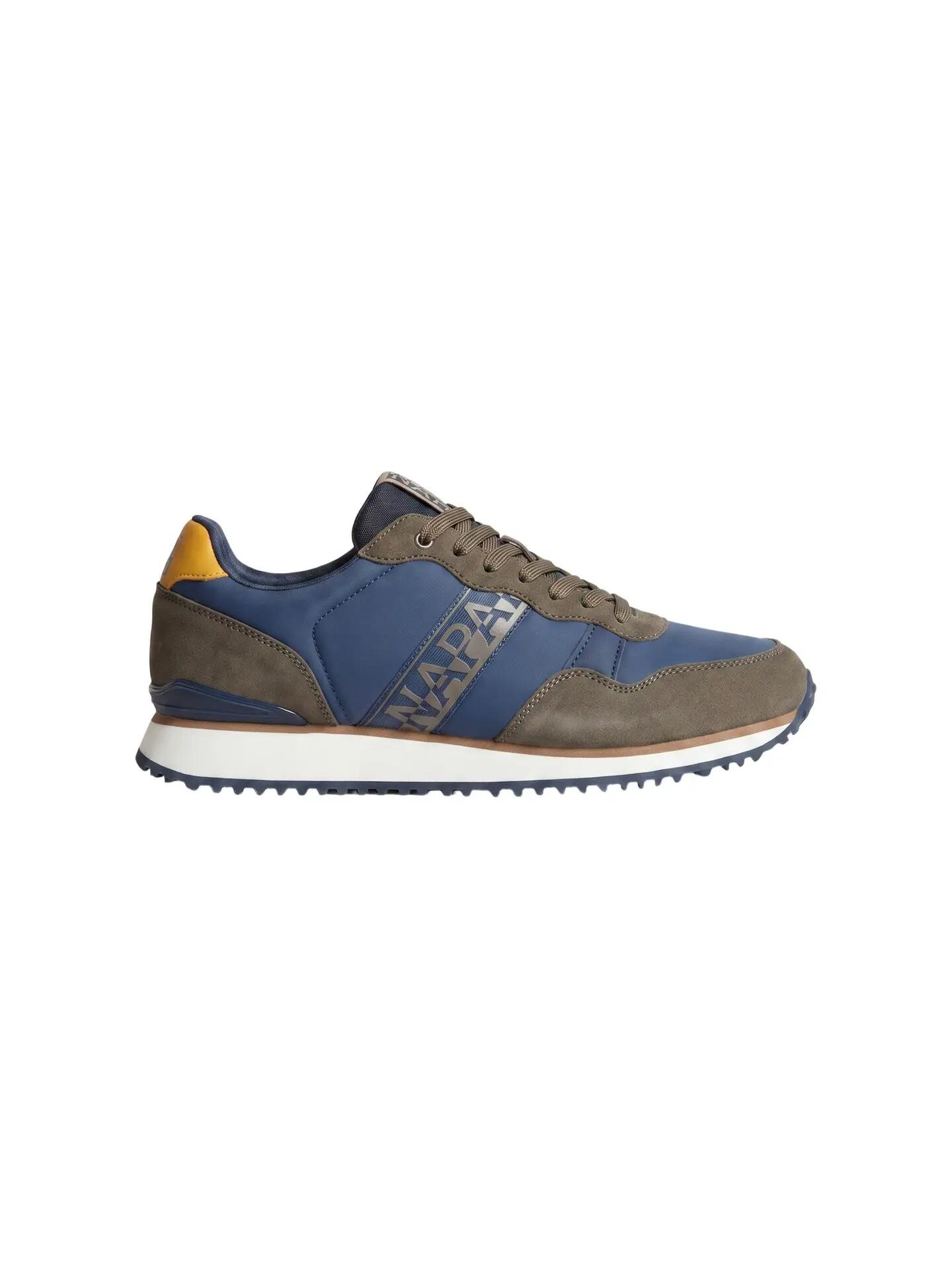 Sneakers Napapijri bărbați albastru și maro cu platformă și șireturi 7/7