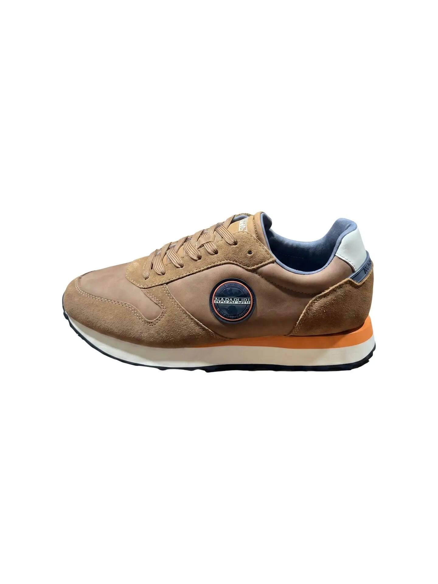 Sneakers Napapijri bărbat maro piele cu șireturi casual 7/7