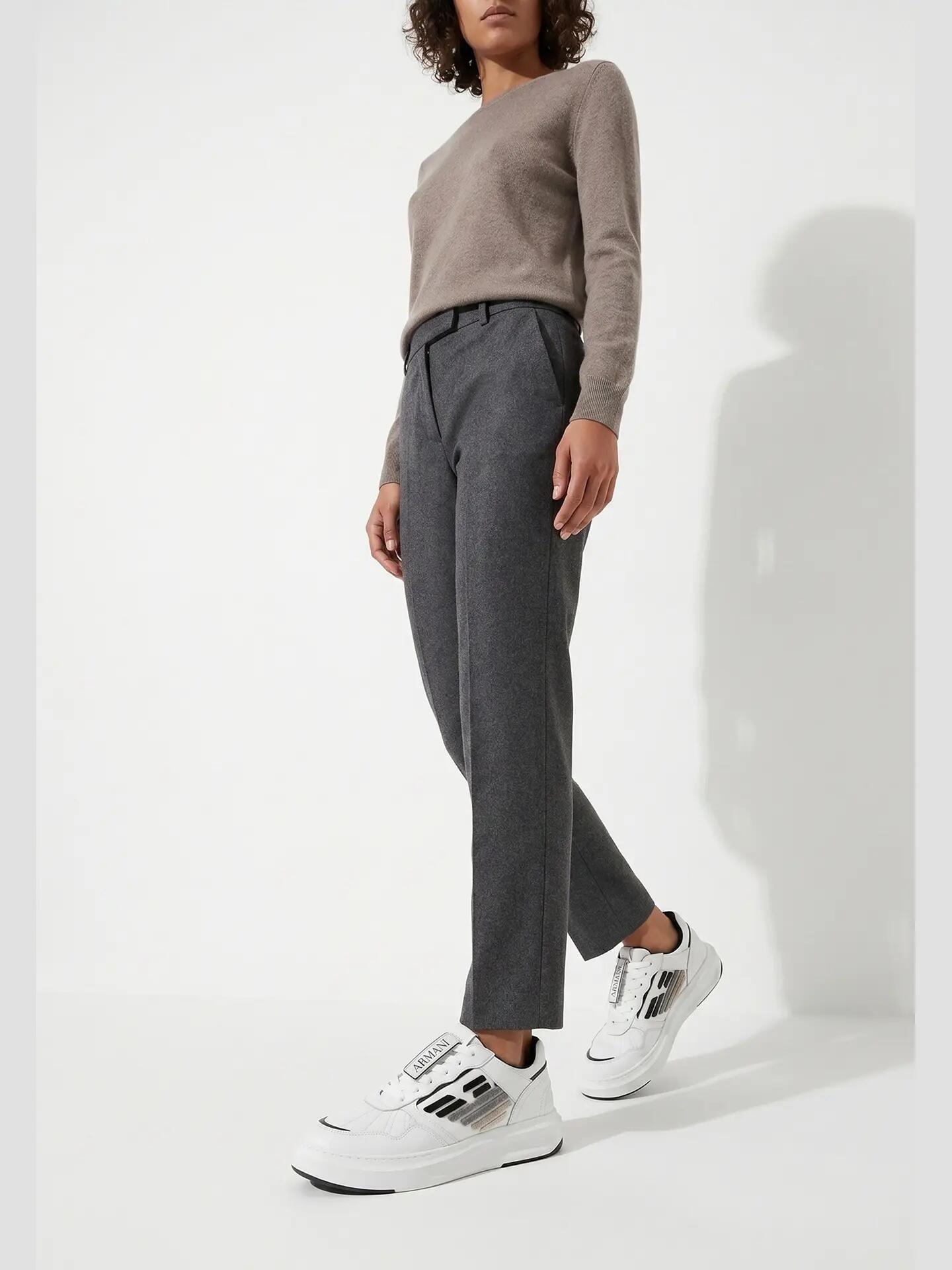 Emporio Armani Platform Sneakers Dames Wit Zwart Veters 4/5