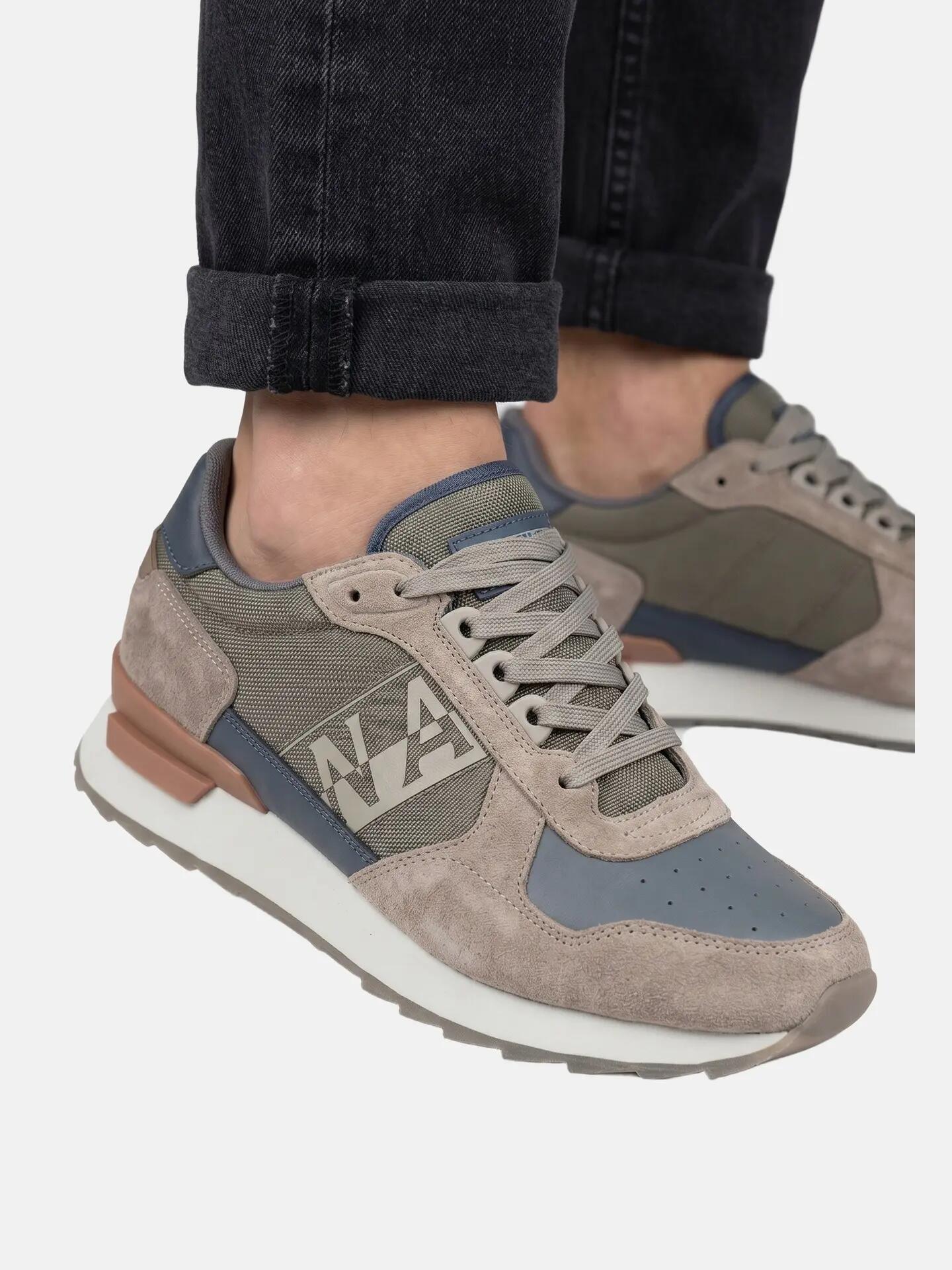 Sneakers Napapijri bărbați maro piele și poliester cu șireturi 6/7