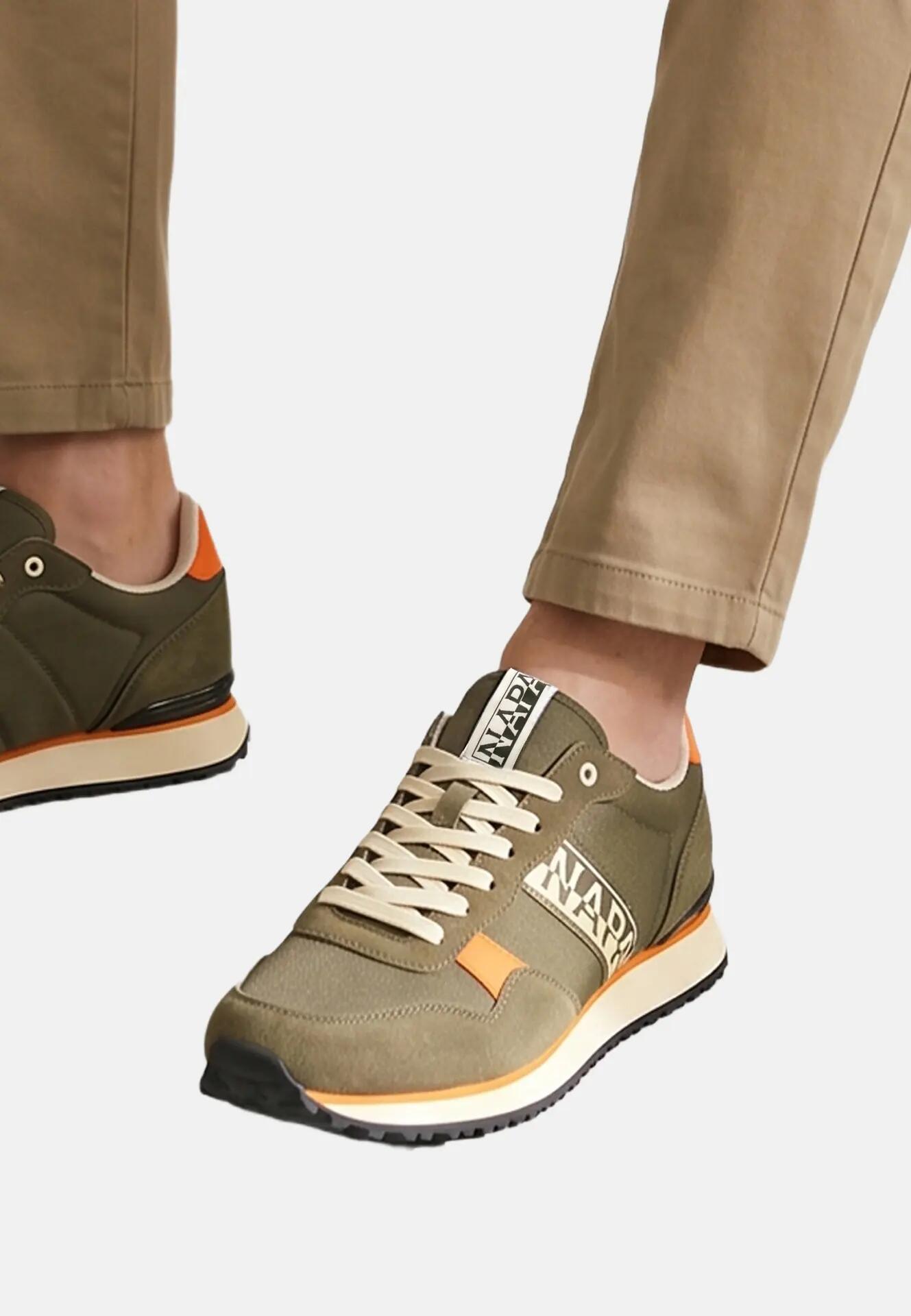 Napapijri Heren Sneakers Bruin Grijs met Veters - Platform Casual 5/6
