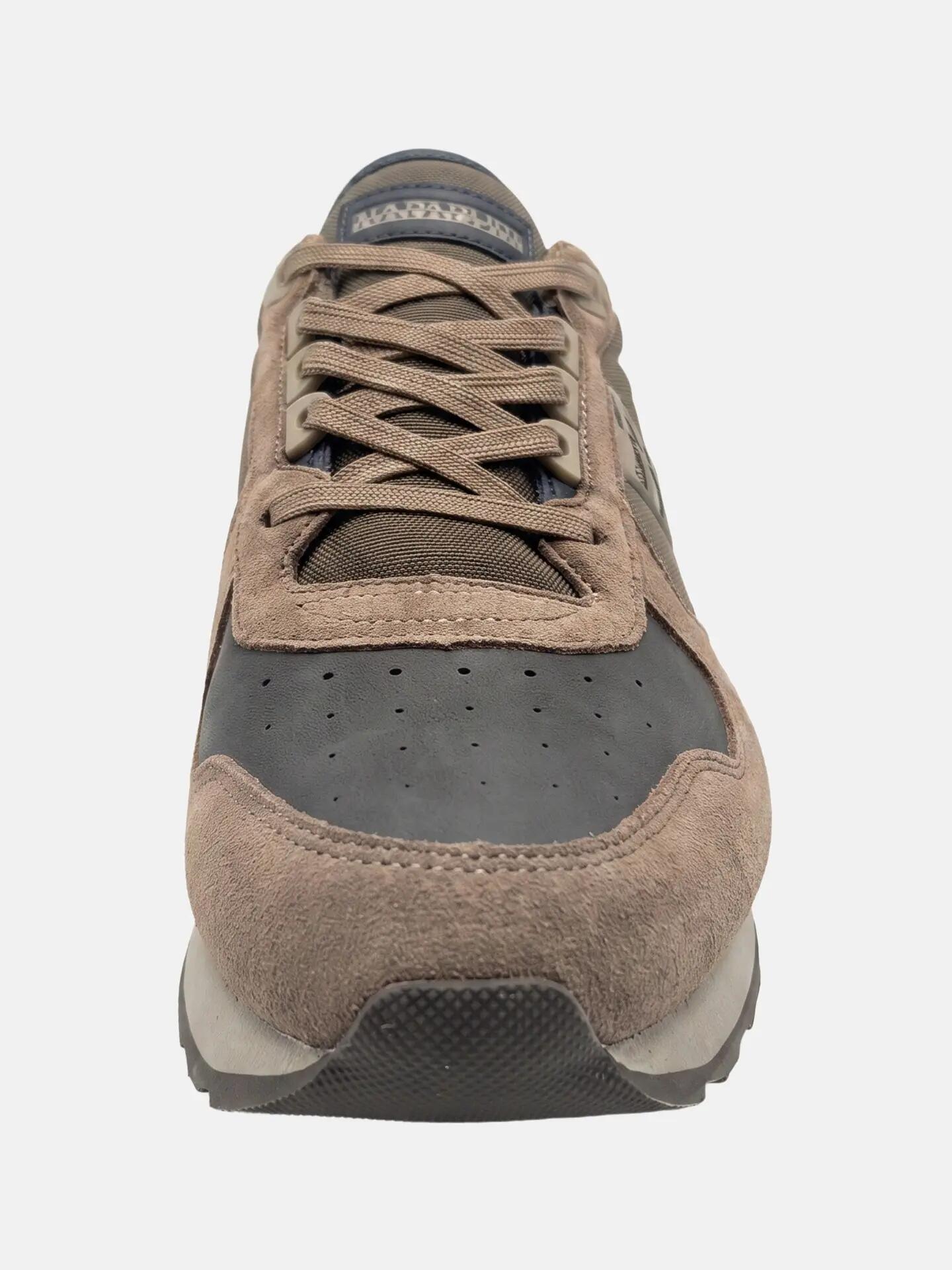 Sneakers Napapijri bărbați maro piele și poliester cu șireturi 5/7
