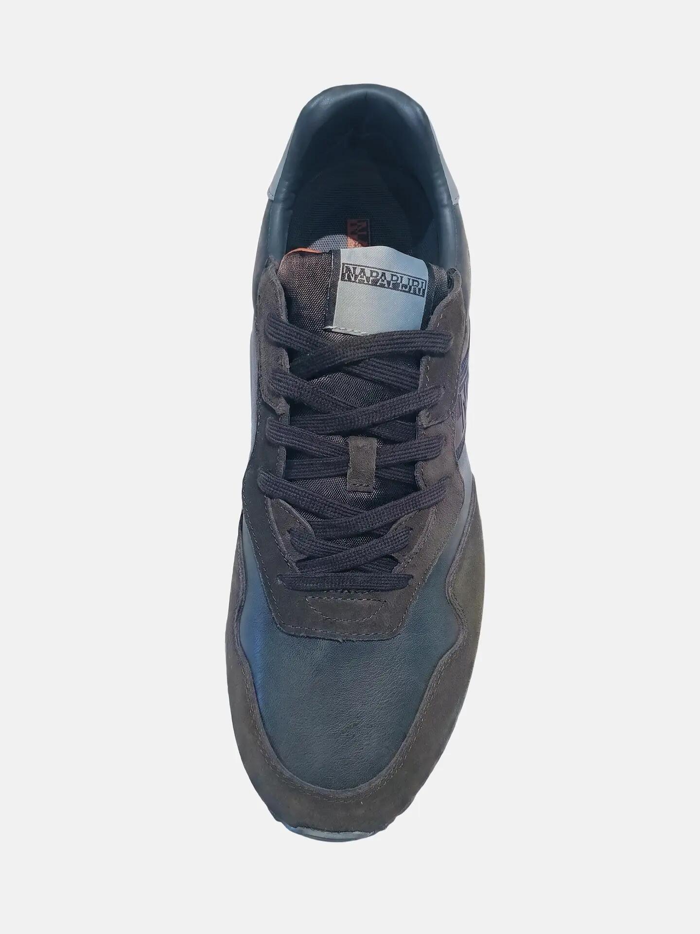 Adidași Napapijri bărbați maro piele cu șireturi platformă casual 4/6