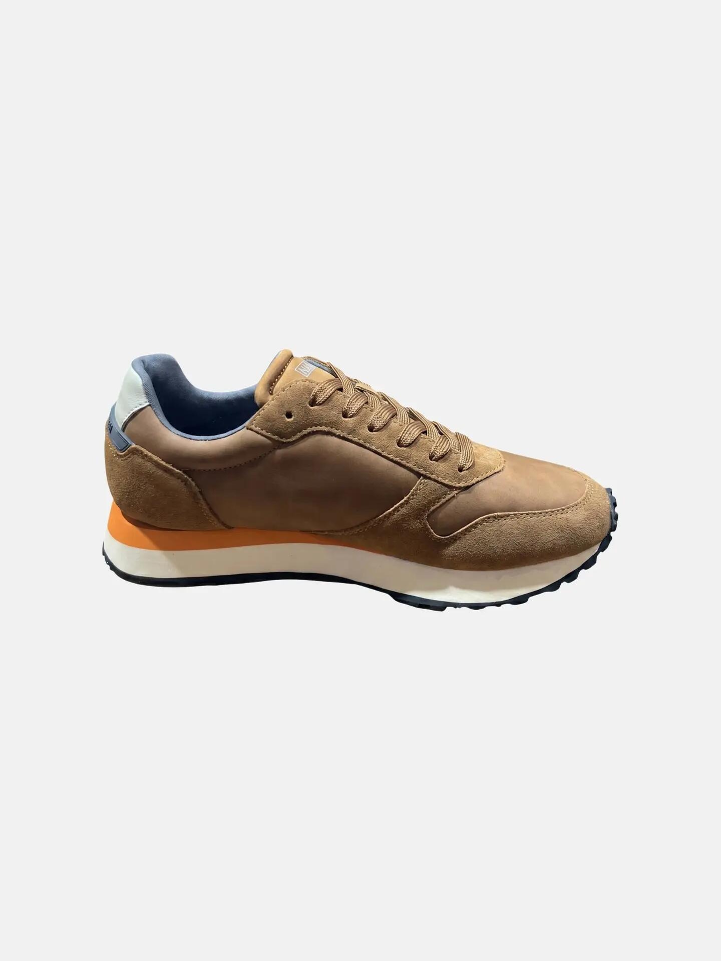 Sneakers Napapijri bărbat maro piele cu șireturi casual 4/7