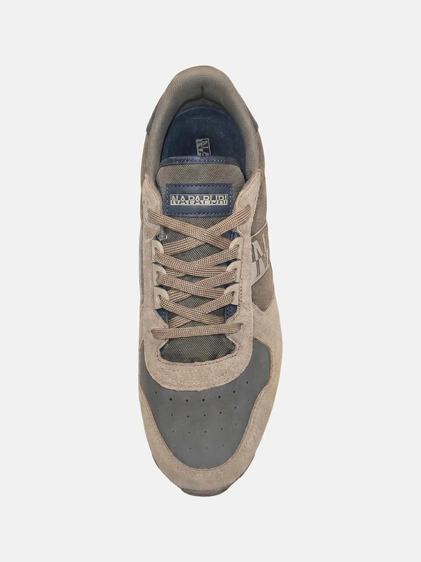 Sneakers Napapijri bărbați maro piele și poliester cu șireturi 3/7