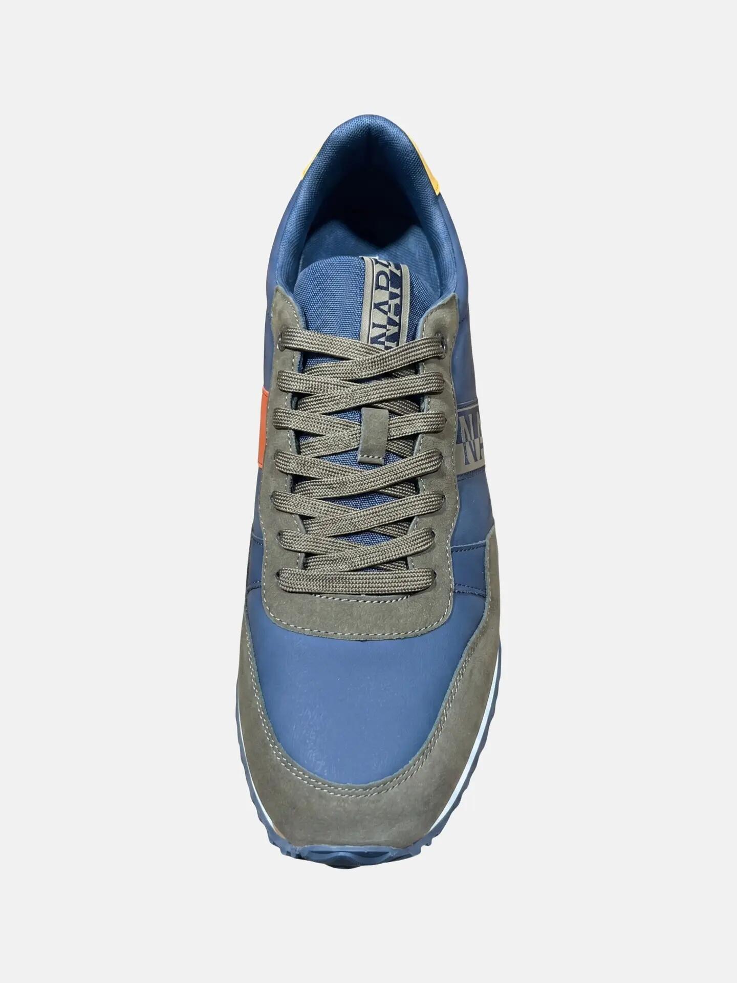 Sneakers Napapijri bărbați albastru și maro cu platformă și șireturi 3/7