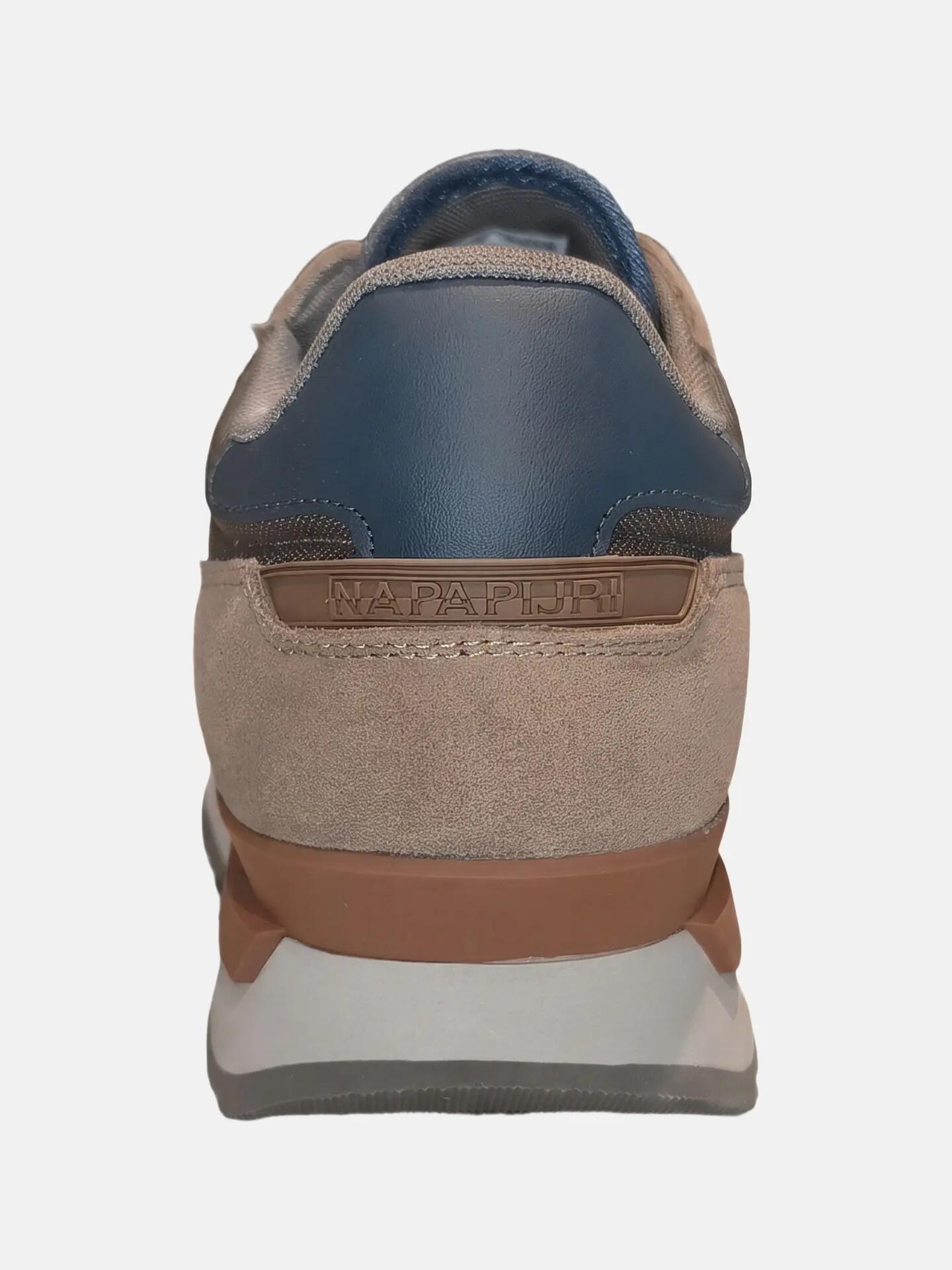 Sneakers Napapijri bărbați maro piele și poliester cu șireturi 2/7