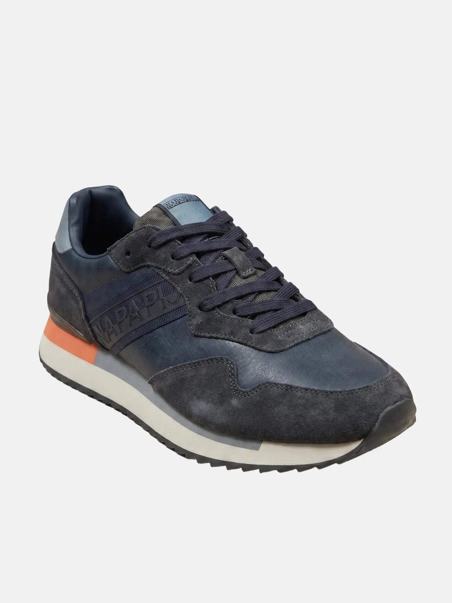 Adidași Napapijri bărbați maro piele cu șireturi platformă casual 2/6
