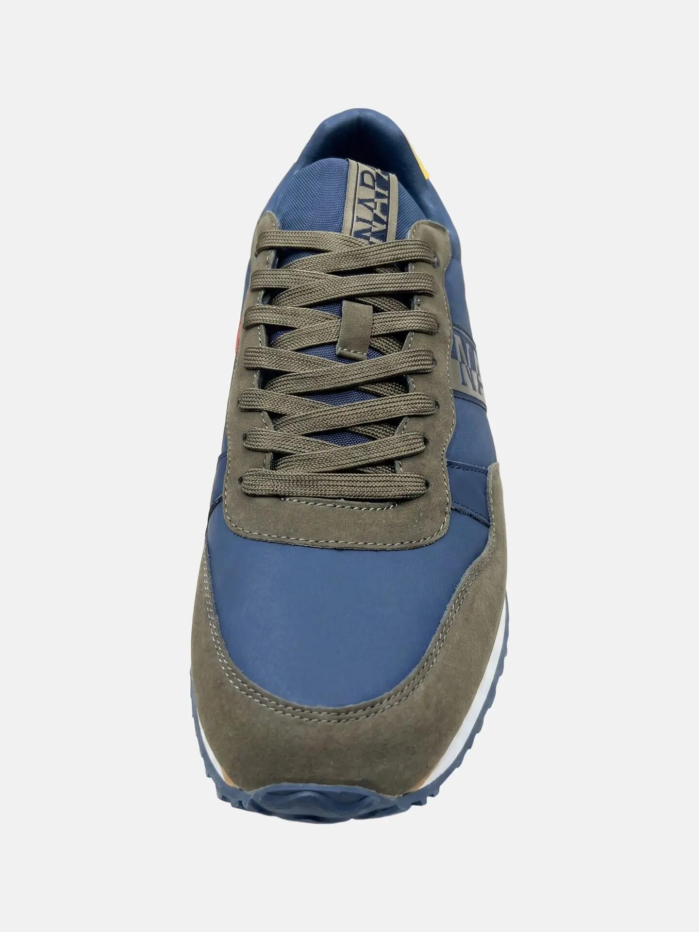 Sneakers Napapijri bărbați albastru și maro cu platformă și șireturi 2/7