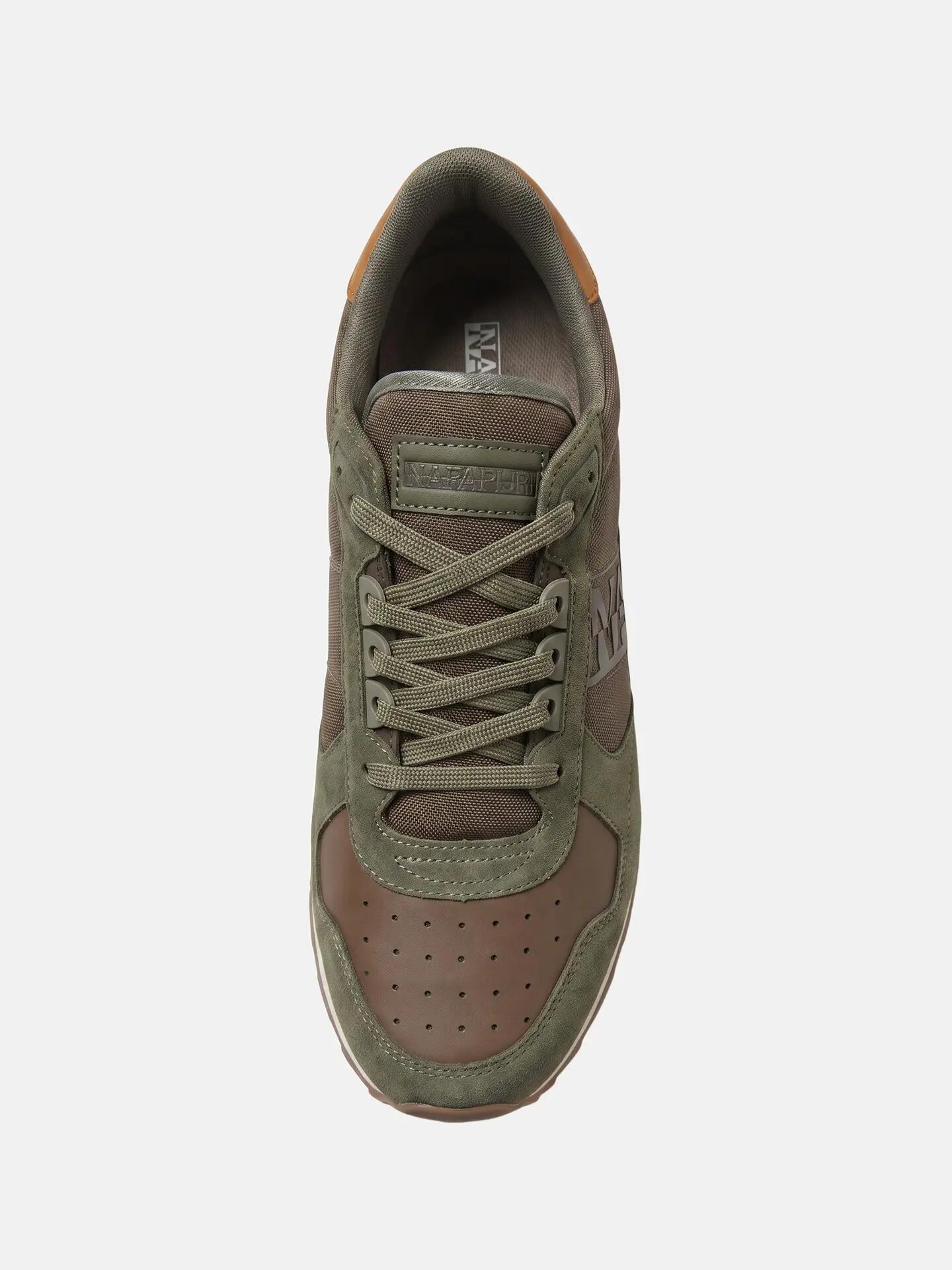 Sneakers bărbați Napapijri verde cu șireturi - Platform casual 3/7